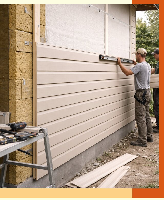 Монтаж сайдинга после утепления в Георгиевске от 1907 руб. — обшивка и облицовка | ТепломастерГрг